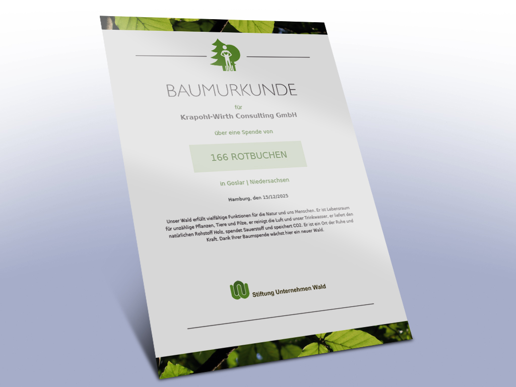 Krapohl-Wirth Spende von 166 ROTBUCHEN in Goslar, Niedersachsen